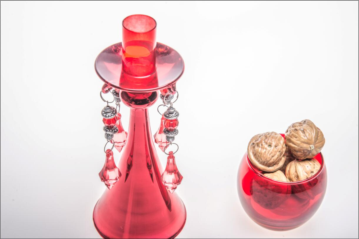 Pink Single Poster Glass Candle Holder for Wedding Decoration