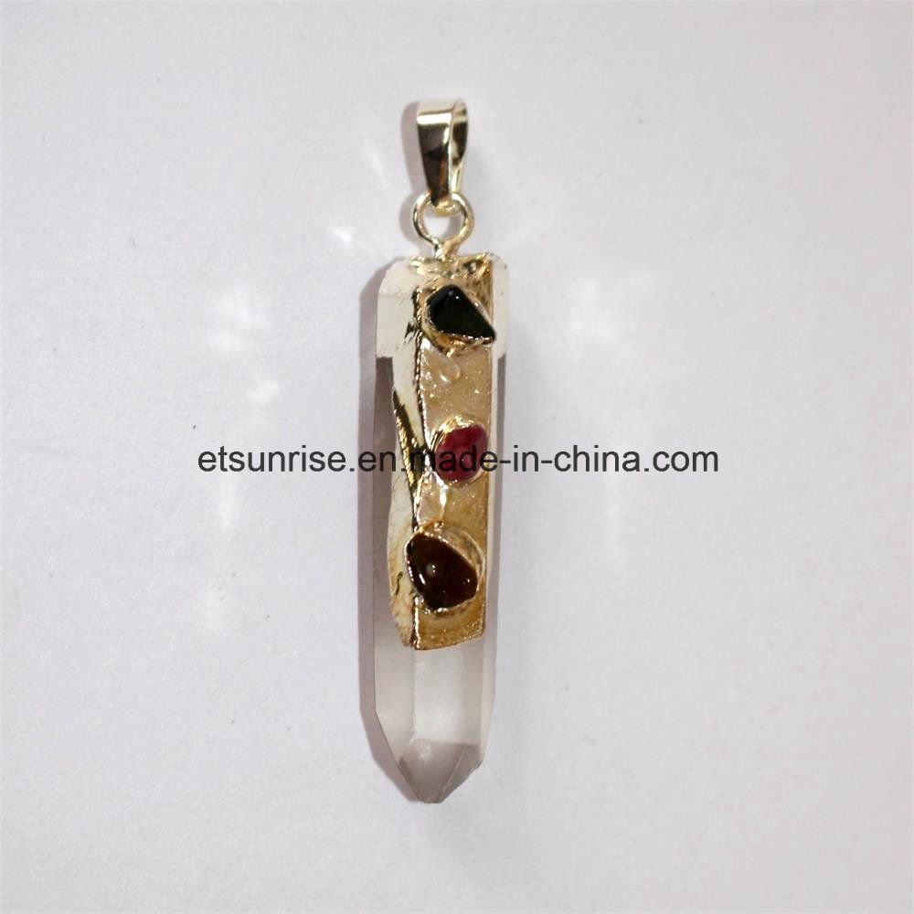 Semi Precious Stone Fashion Natural Crystal Gold Plating Pendant