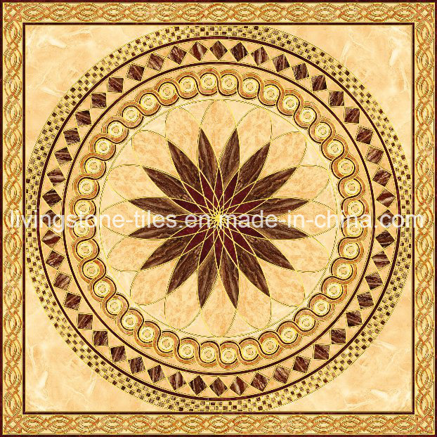 Golden Puzzle Porcelain Floor Tiles Using in Hotel