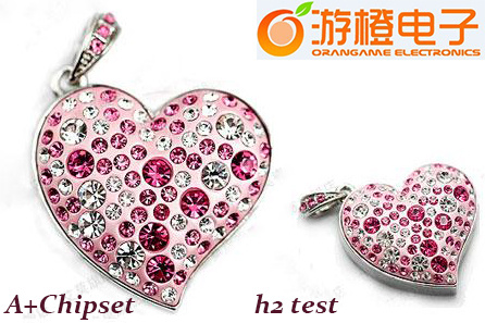 Crystal Heart Shape USB Flash Drive (OM-C111)