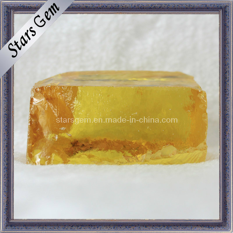 Dark Yellow Cubic Zirconia Gemstone Raw Material