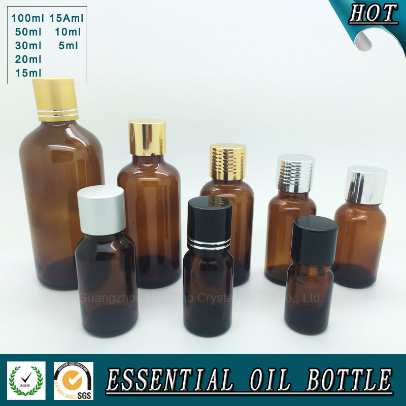Brown Essential Oil Glass Bottle