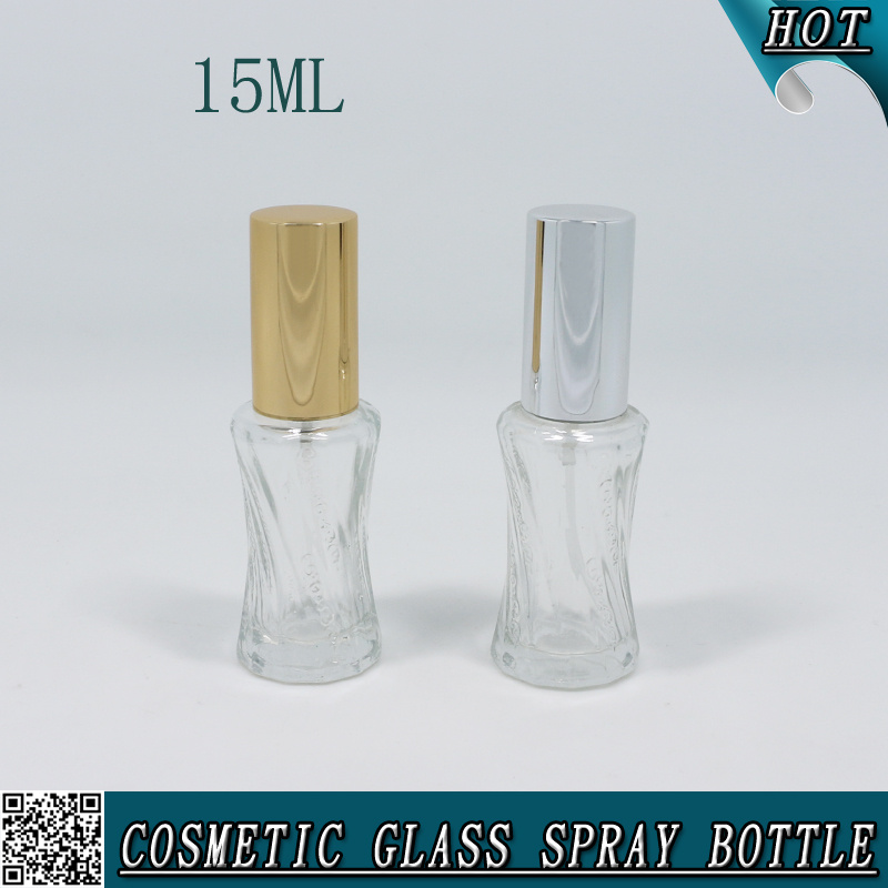 15ml Mini Clear Cosmetic Glass Perfume Spray Bottle