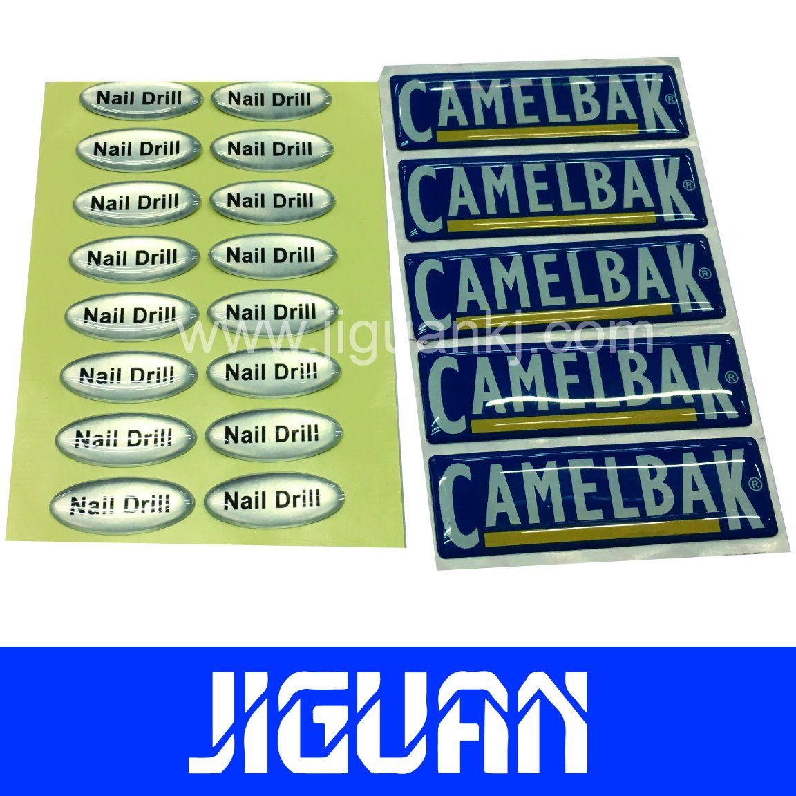 Elegant High Quality Waterproof Oval Glitter Resin Epoxy Sticker