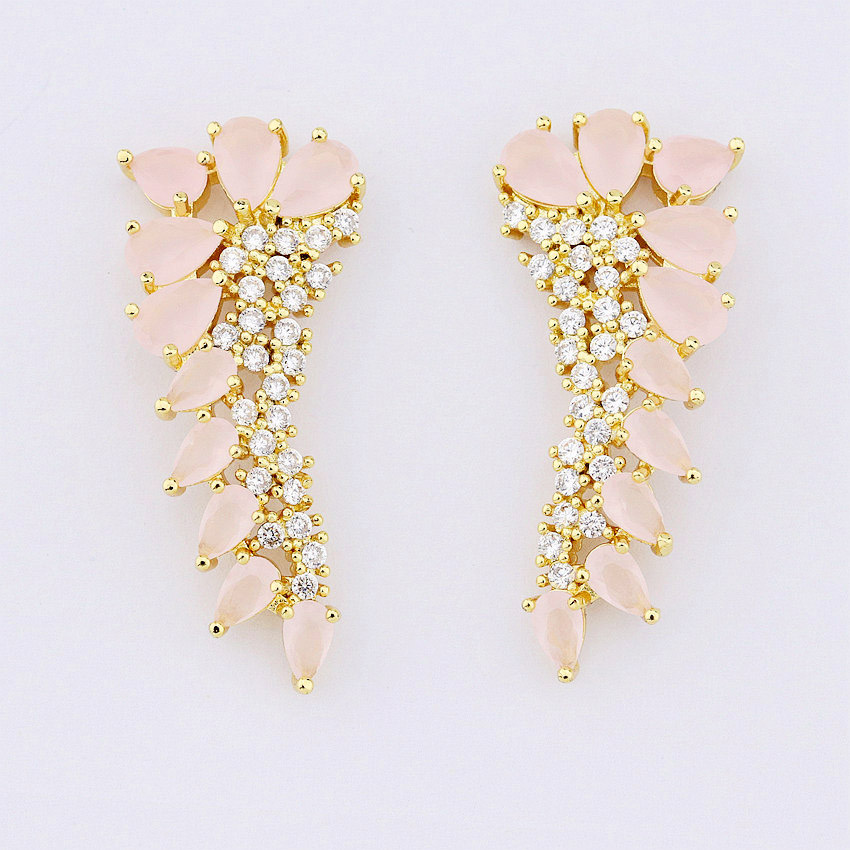 China Wholesale Crystal in Pink Stud Earring Charm Jewellery