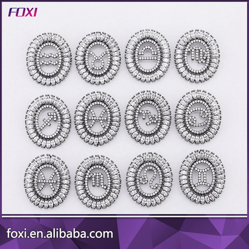 12 Constellations Oval Charms Pendants Designs