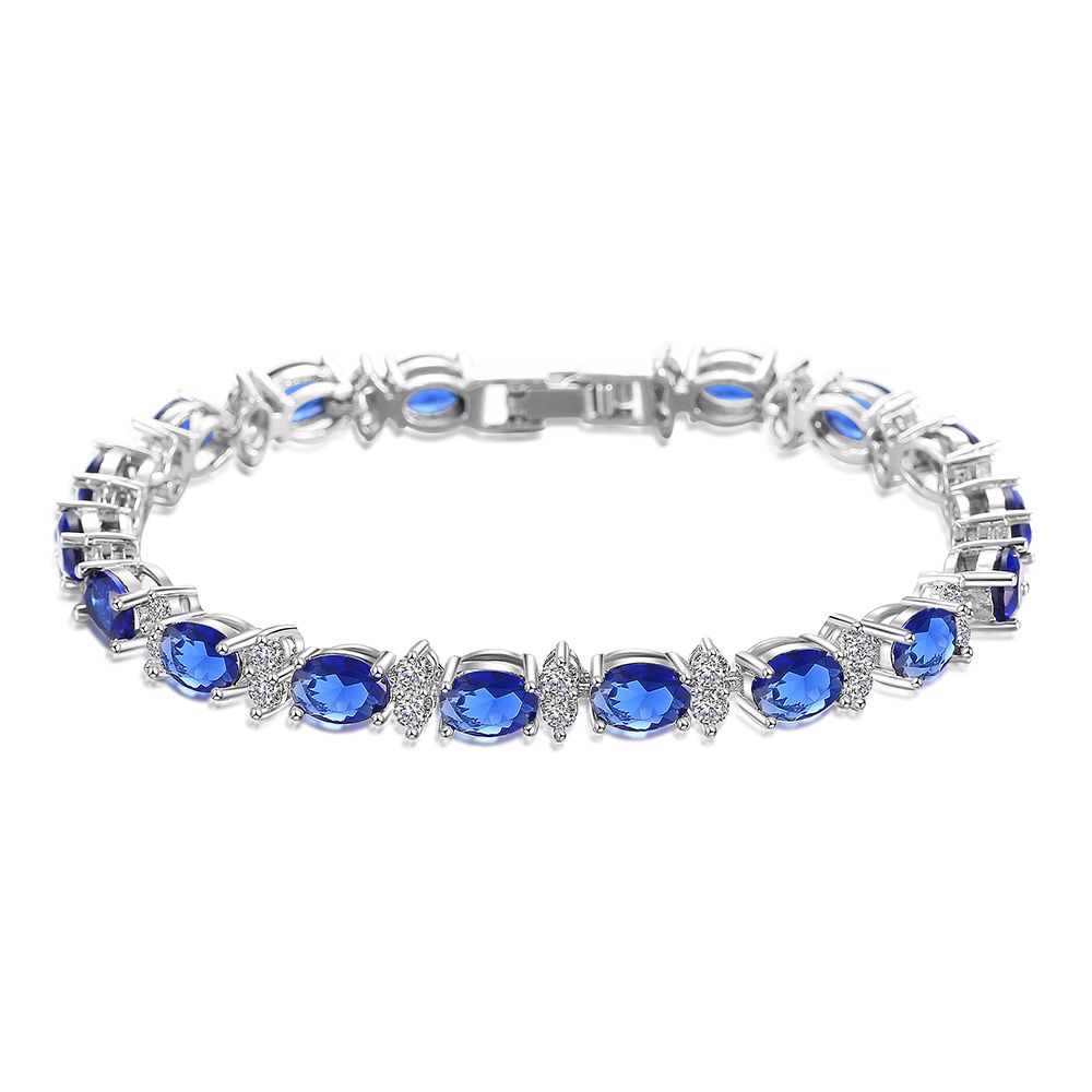 Top Sell Fashion imitation Copper Blue Zircon Gold Jewelry Bracelet