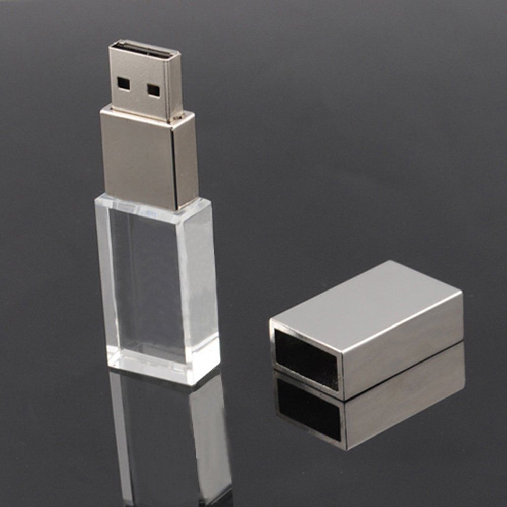Mini Crystal USB Flash Drive 4GB 8GB 16GB 32GB 64GB Pen Drive USB Memory Stick Disk Pendrive 2.0 with Blue LED Light