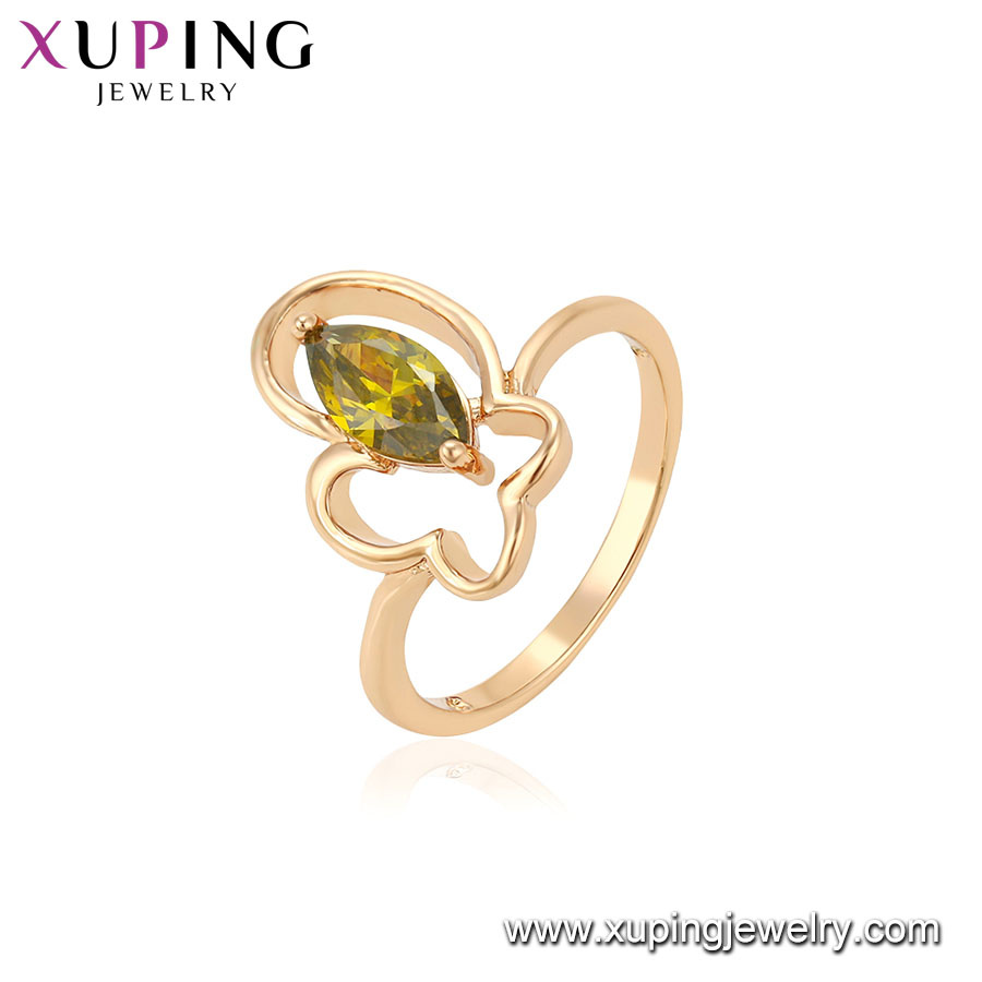 12538 Popular Fashion Heart Design CZ Gold Jewelry Ring