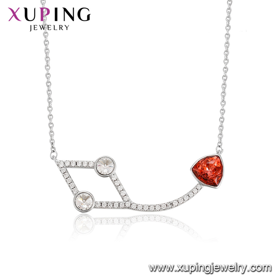 44005 Xuping New Designs Simple Shape Crystals From Swarovski Statement Necklace