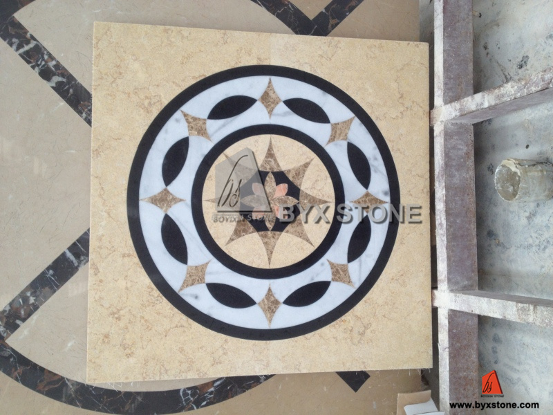 Marble Stone Waterjet Medallion with Square Shape