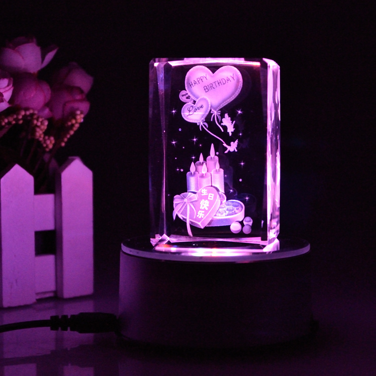 3D Laser Crystal Cube