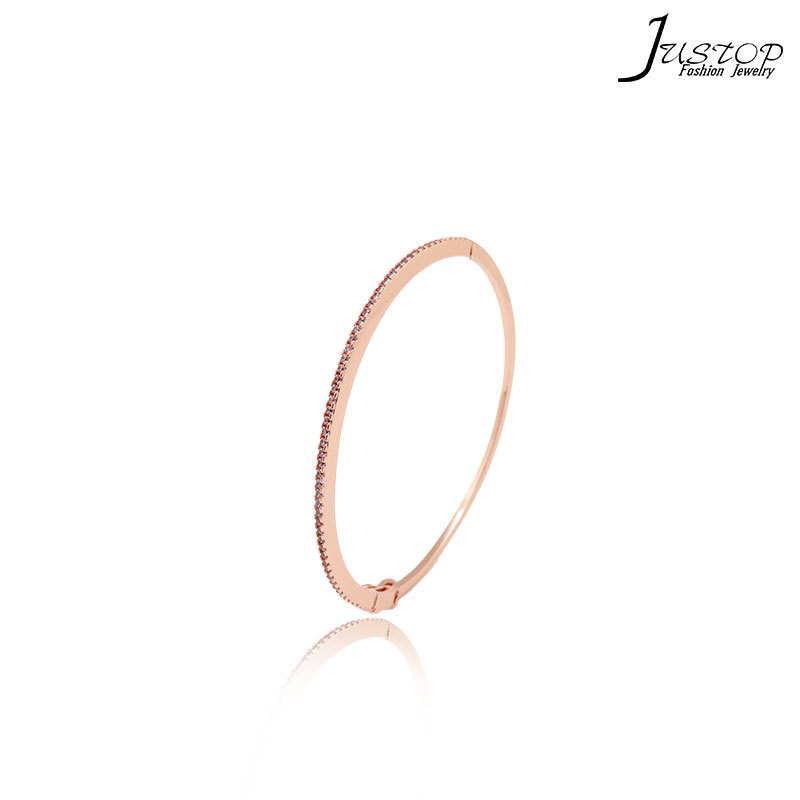 Factory Crystal Rhinestone Inlay CZ Stone Bangle for Women