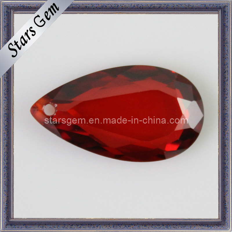 Fashion Jewelry Set Pear Shape Garnet Cubic Zirconia