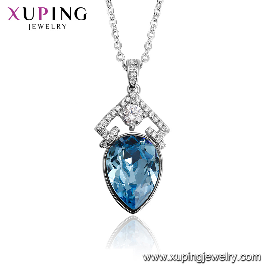 43623 Xuping Water Drop Shape Crystals From Swarovski Shinny Necklace Jewelry