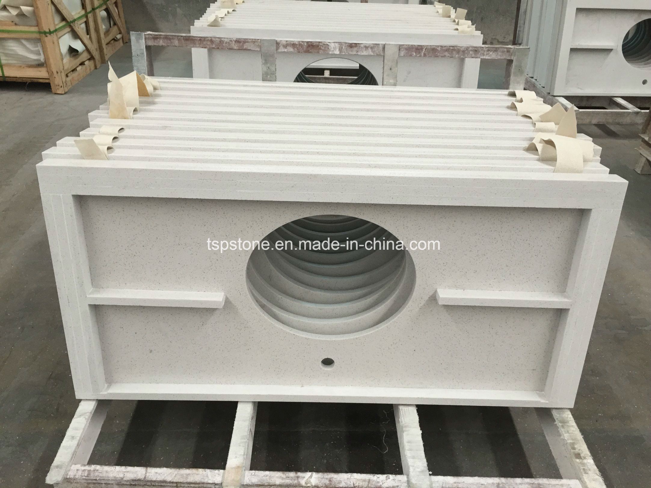 White Quartz Vanity Top for Bathroom