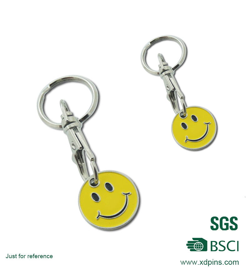Hot Sale Gift Trolley Coin Keychains Shopping Trolley Coin Keyring