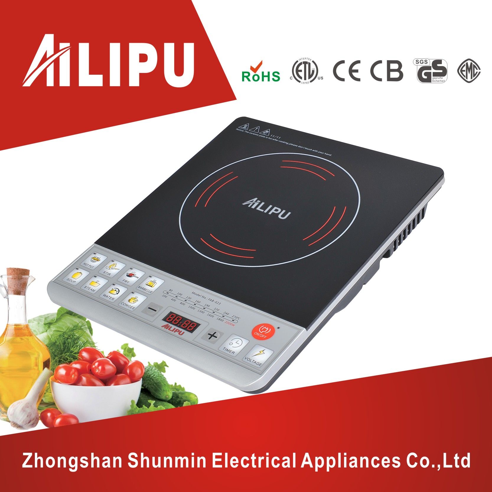 Push Button Control High Quality Low Watt Induction Stove