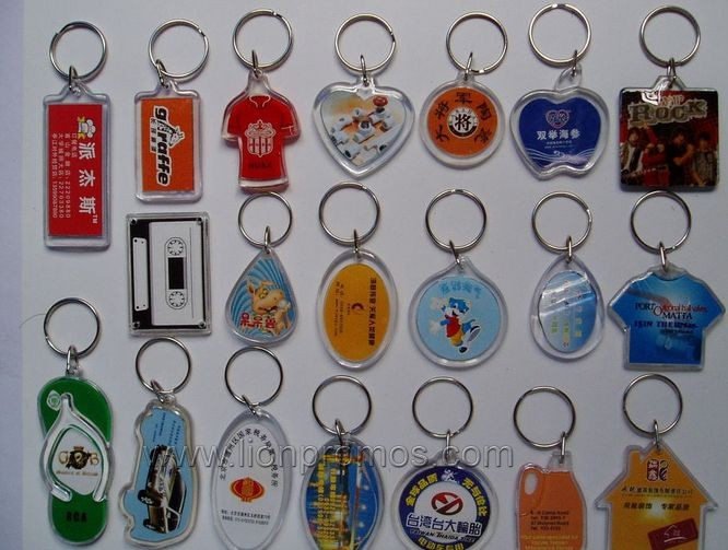 Custom Shape Cheap Promotional Gift Crystal Acrylic Keyring
