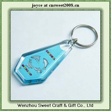 Custom Crystal Plastic Key Ring