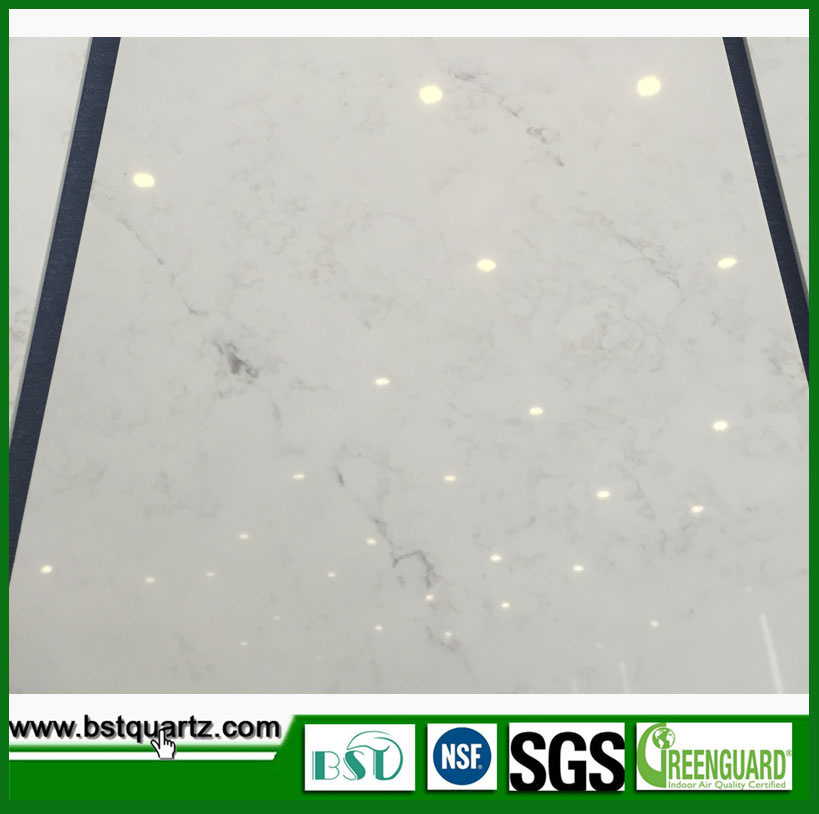 Marble Imitation Carrara White Quartz Stone Slabs