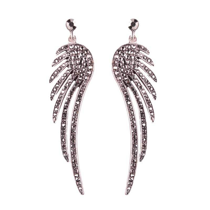 Hot Sale Super Flash Zircon Animal Wing Shape Jewelry Earrings for Women