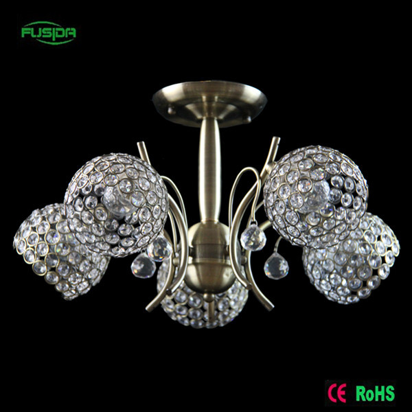 European Decorative Crystal Ball Handing Chandelier Ceiling Lighting for Home