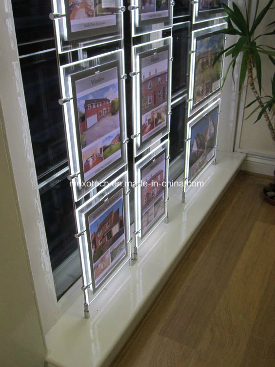 LED Light Panel Pocket Display for Cable Hanging Window Displays