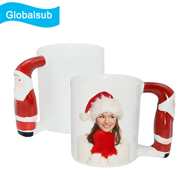 Ceramic Decorative Sublimation Mug with Santa Claus Handle