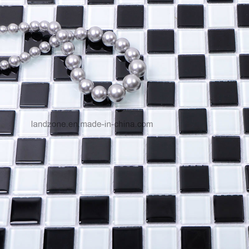 Black and White 4mm Glass Crystal swimming Pool Mosaic
