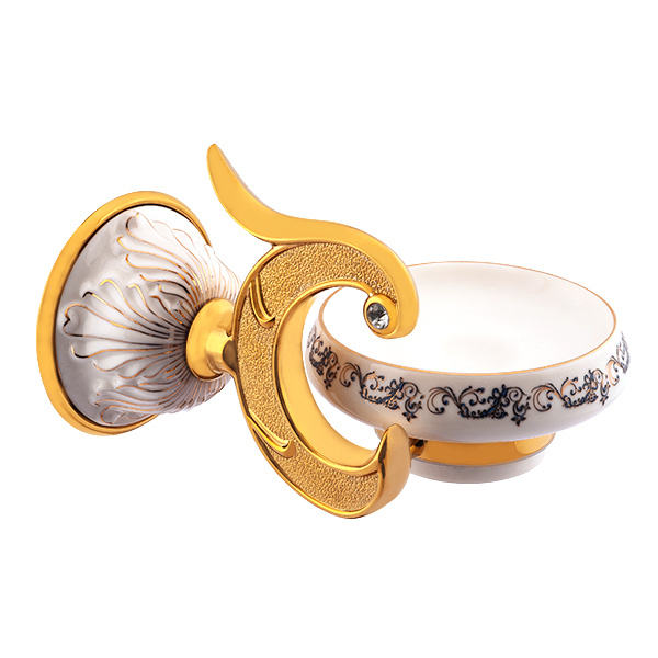 Sanitary Ware Bathroom Luxury Brass Wall Mounted Soap Dish (BaQaB7002-EL-GD)