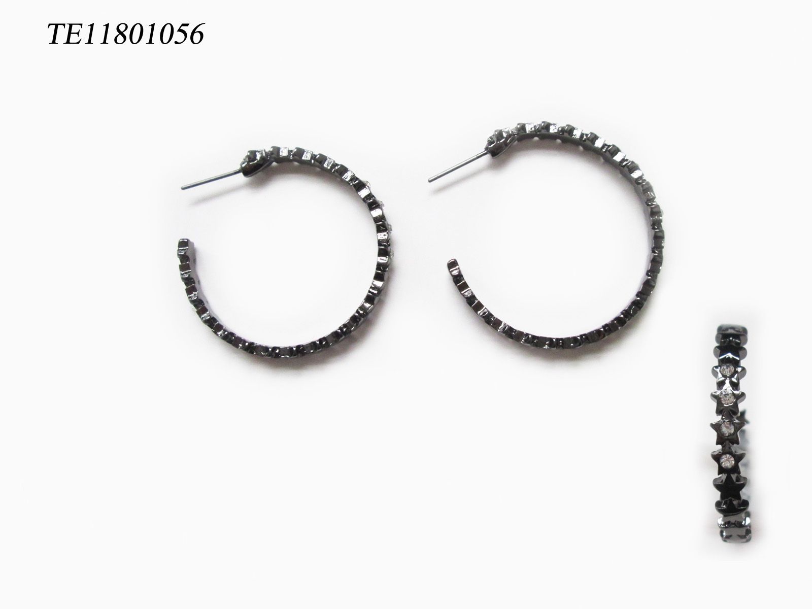 New Arrival Fashion Design Hemitate Plated Crystal Circle Shape Earrings Jewelry