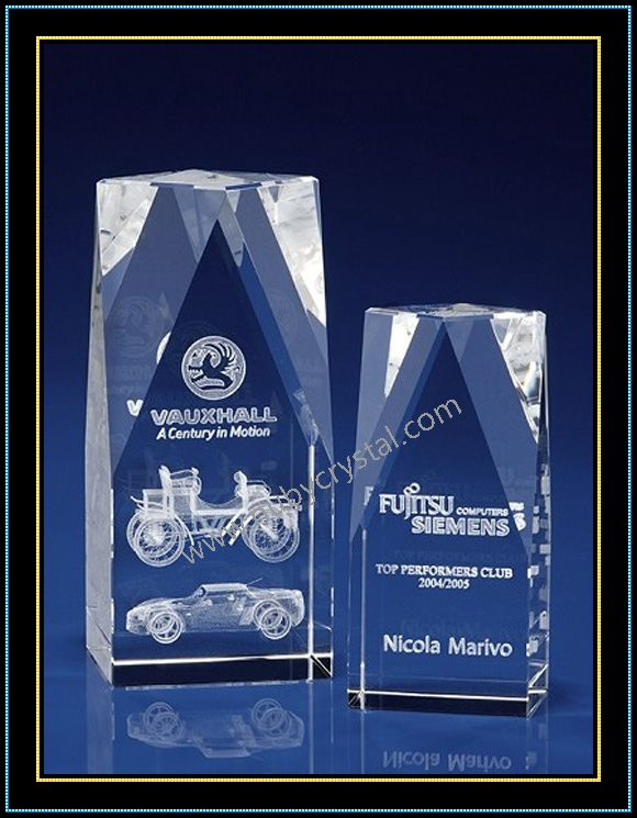 Laser Engraved Crystal Block Club Souvenir Gift