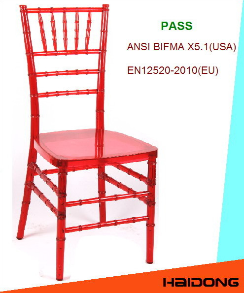 Red Crystal Polycarbonate Resin Chiavari Chair