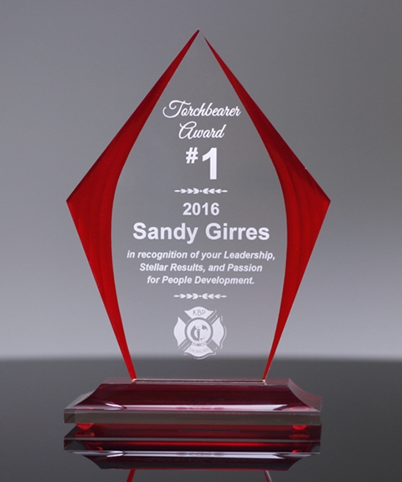 Acrylic Stand-up Award with Sharping Top