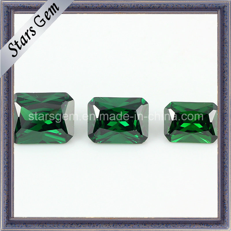 Hot Sale Emerald Color Octangle Princess Cut Cubic Zirconia