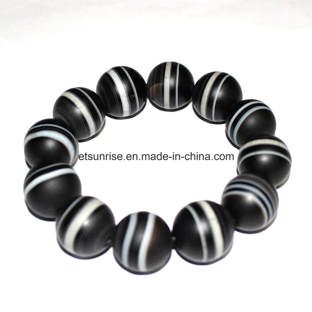 Semi Precious Stone Natural Crystal Banded Sardonyx Bracelet