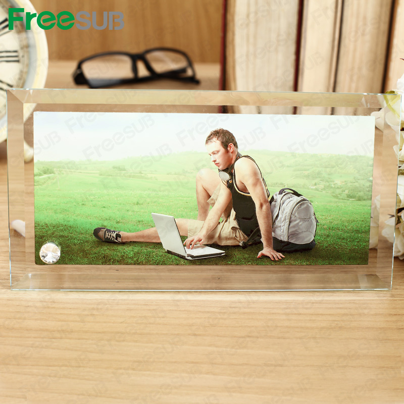 DIY Sublimation Glass Photo Frame with Clock Wedding Photo Frame