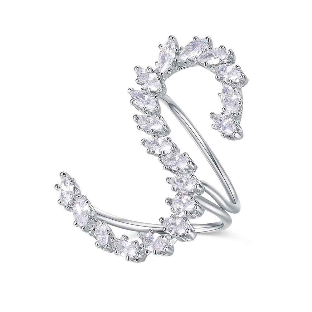 Gold Plated Cubic Zirconia Fashion Jewellery Creative Unique S Letter Jewelry Ring