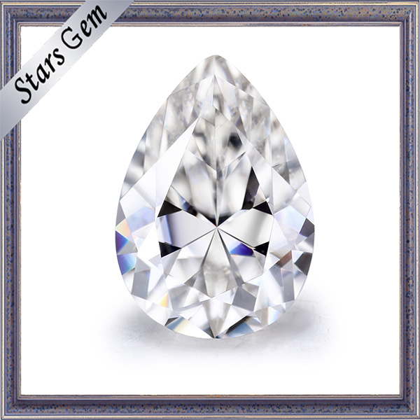 Vs Clarity Pear Cut Synthetic Moissanite Stone