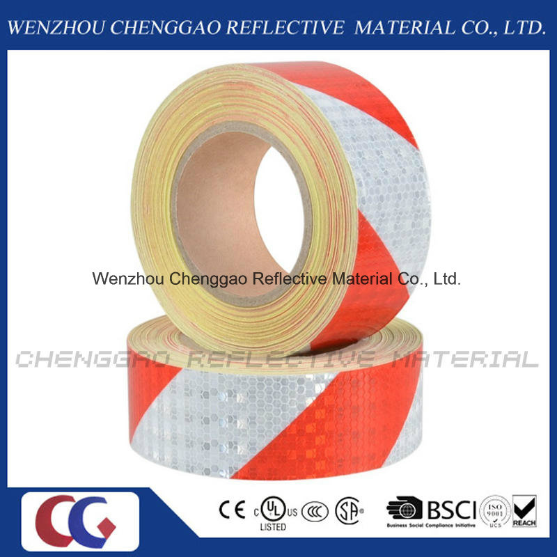Red & White Stripe Reflective Car Sticker for Traffic Sign (C3500-S)