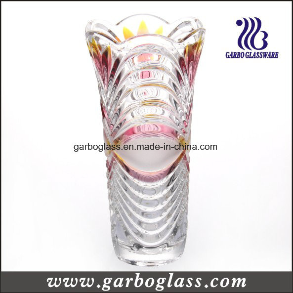 Large Color and Frosted Glass Vase