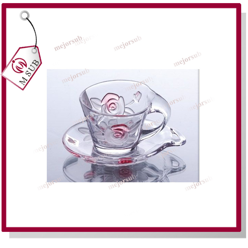 Flower Pattern Gorgeous Glass Cups Mugs Hot Dinnerware