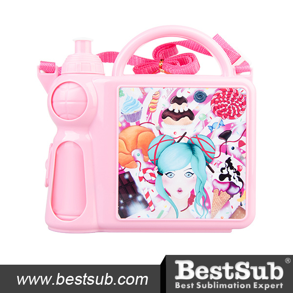 Plastic Handle Lunch Boxes with Insert Rose (BFH46071PR)