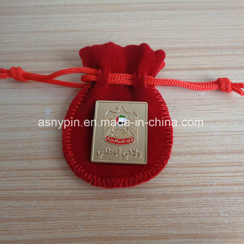 Custom Metal UAE Rectangular Eagle Falcon Badges Custom