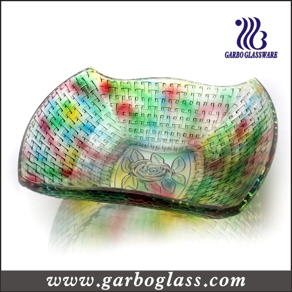 Special Design Unique Decorative Color Square Stock Glass Plate
