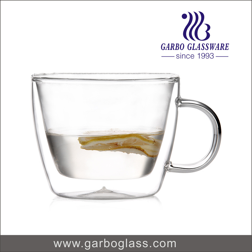 17oz High Quality Double Wall Glass Mug with Borosilicate Material for Hot Tea Drinking GB510010480