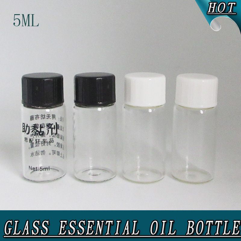 5ml Small Cylinder Clear Cosmetic Serum Glass Essential Oil Bottle