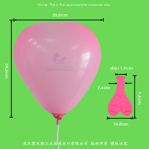 Inflatable Rubber Helium Heart-Shaped Balloon for Parties