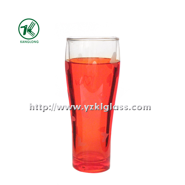 Red Double Wall Glass Bottle (6.5*5*18 280ml)